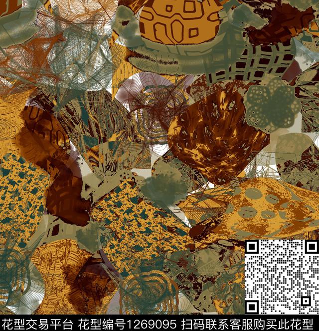 炫彩绘画几何数码印花华亿平台下载（图片编号: 1269095） - 瓦栏（Walan）