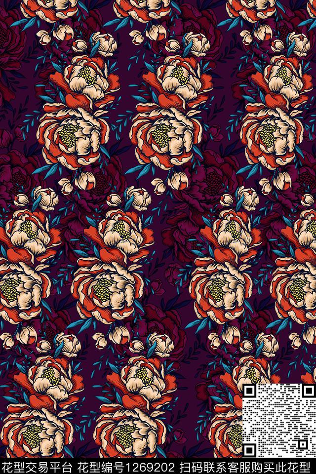 复古花卉小碎花传统印花华亿平台下载（图片编号: 1269202） - 瓦栏（Walan）