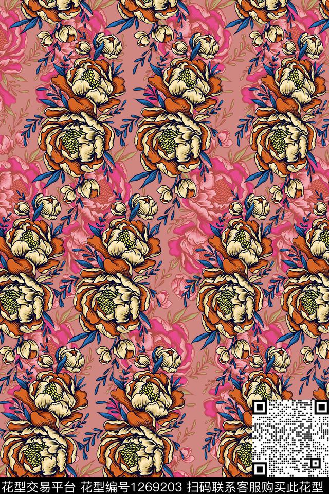 复古花卉小碎花传统印花华亿平台下载（图片编号: 1269203） - 瓦栏（Walan）