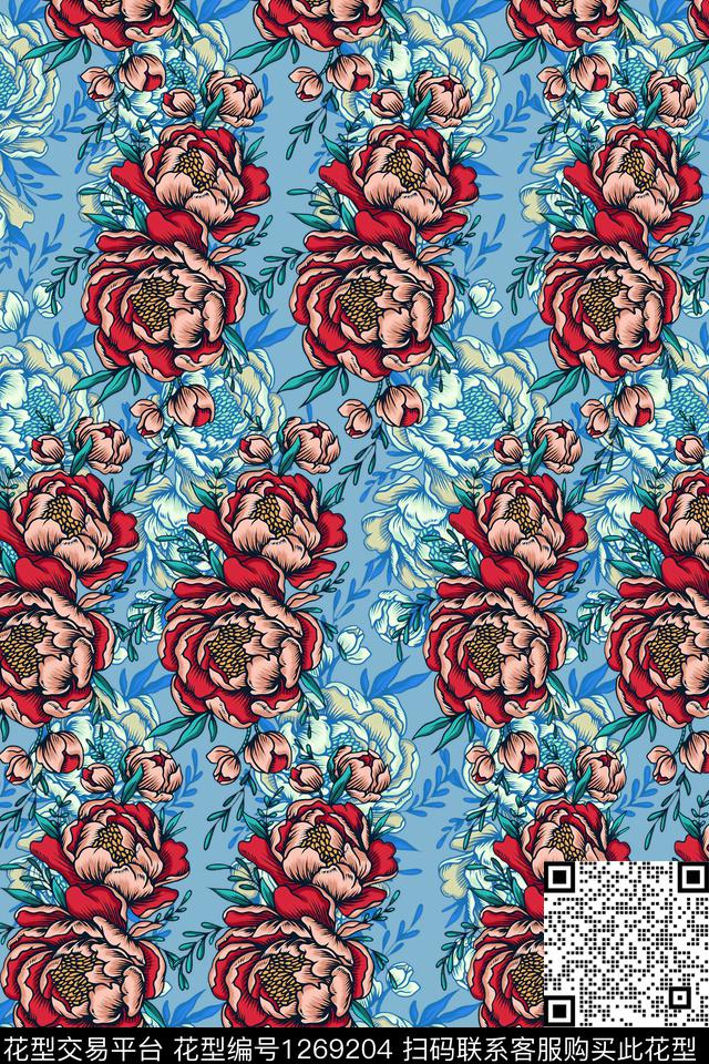 复古花卉小碎花传统印花华亿平台下载（图片编号: 1269204） - 瓦栏（Walan）