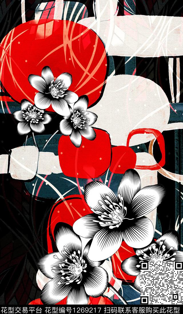 定位花花卉大牌风数码印花华亿平台下载（图片编号: 1269217） - 瓦栏（Walan）