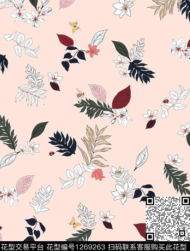 简欧小碎花粉色传统印花华亿平台下载（图片编号: 1269263） - 瓦栏（Walan）