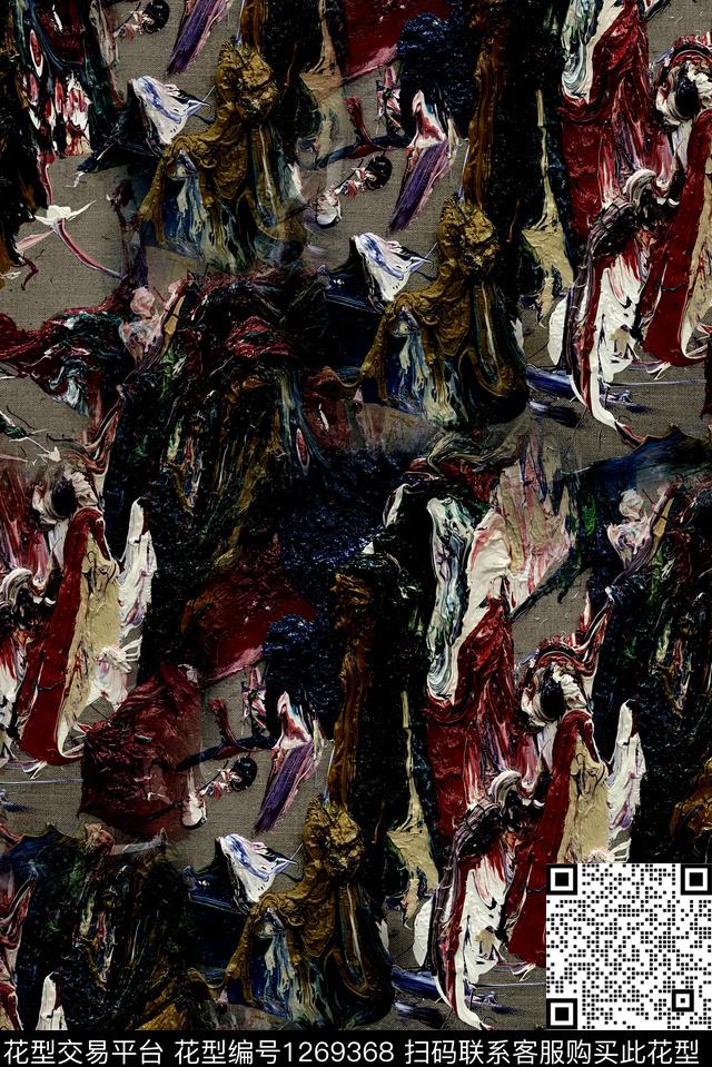 复古数码华亿平台肌理数码印花华亿平台下载（图片编号: 1269368） - 瓦栏（Walan）