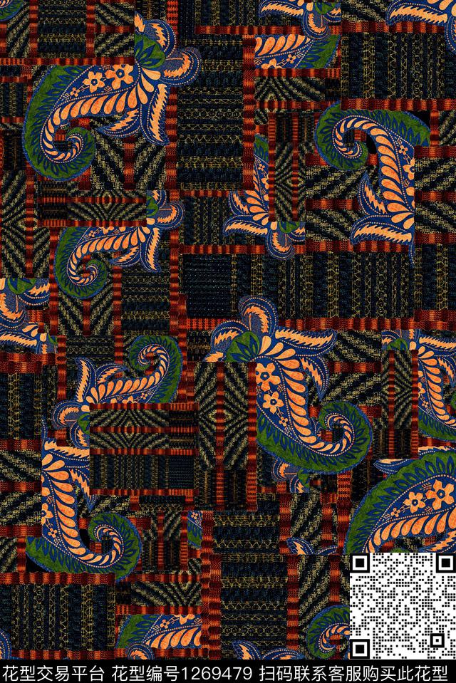 复古雕印华亿平台民族风数码印花华亿平台下载（图片编号: 1269479） - 瓦栏（Walan）