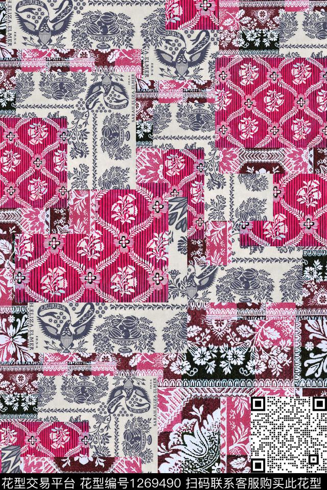 复古民族风中老年数码印花华亿平台下载（图片编号: 1269490） - 瓦栏（Walan）