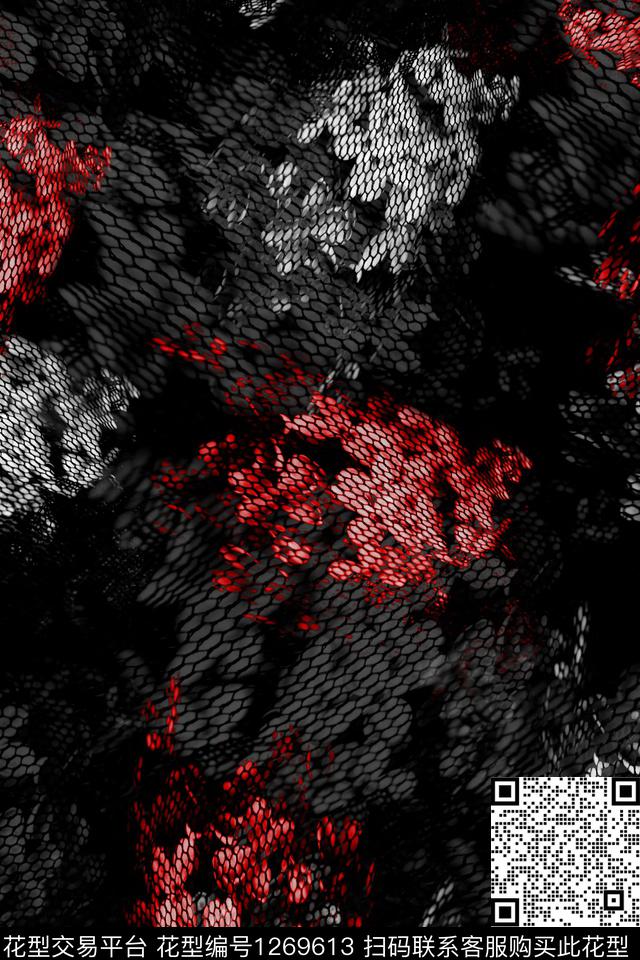 男装抽象黑白华亿平台数码印花华亿平台下载（图片编号: 1269613） - 瓦栏（Walan）