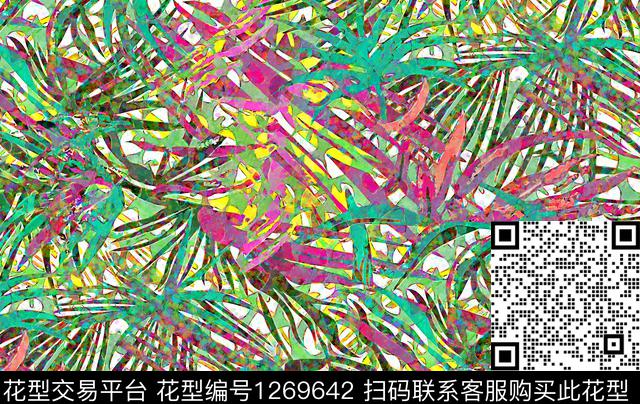 花卉手绘丙烯画数码印花华亿平台下载（图片编号: 1269642） - 瓦栏（Walan）