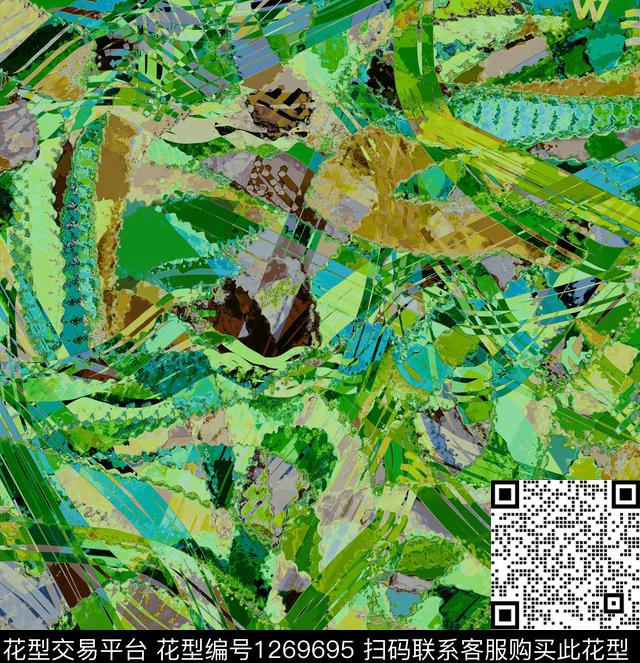 炫彩绘画几何数码印花华亿平台下载（图片编号: 1269695） - 瓦栏（Walan）