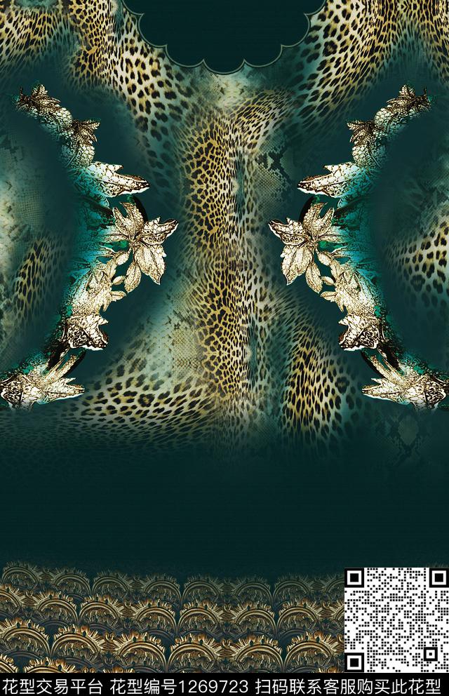 数码华亿平台定位花连衣裙数码印花华亿平台下载（图片编号: 1269723） - 瓦栏（Walan）