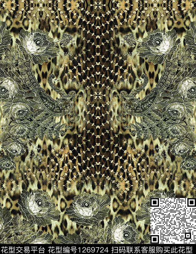 数码华亿平台定位花连衣裙数码印花华亿平台下载（图片编号: 1269724） - 瓦栏（Walan）