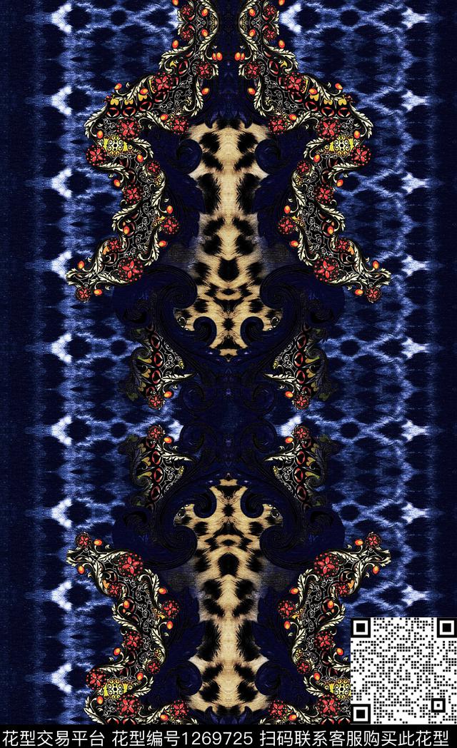 数码华亿平台定位花连衣裙数码印花华亿平台下载（图片编号: 1269725） - 瓦栏（Walan）