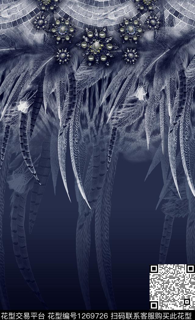 数码华亿平台定位花连衣裙数码印花华亿平台下载（图片编号: 1269726） - 瓦栏（Walan）