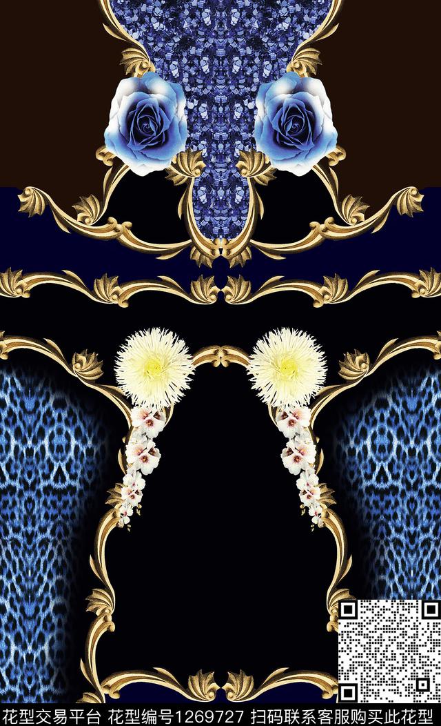 数码华亿平台定位花连衣裙数码印花华亿平台下载（图片编号: 1269727） - 瓦栏（Walan）