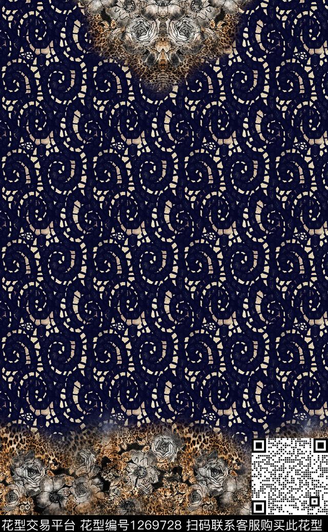 数码华亿平台定位花连衣裙数码印花华亿平台下载（图片编号: 1269728） - 瓦栏（Walan）