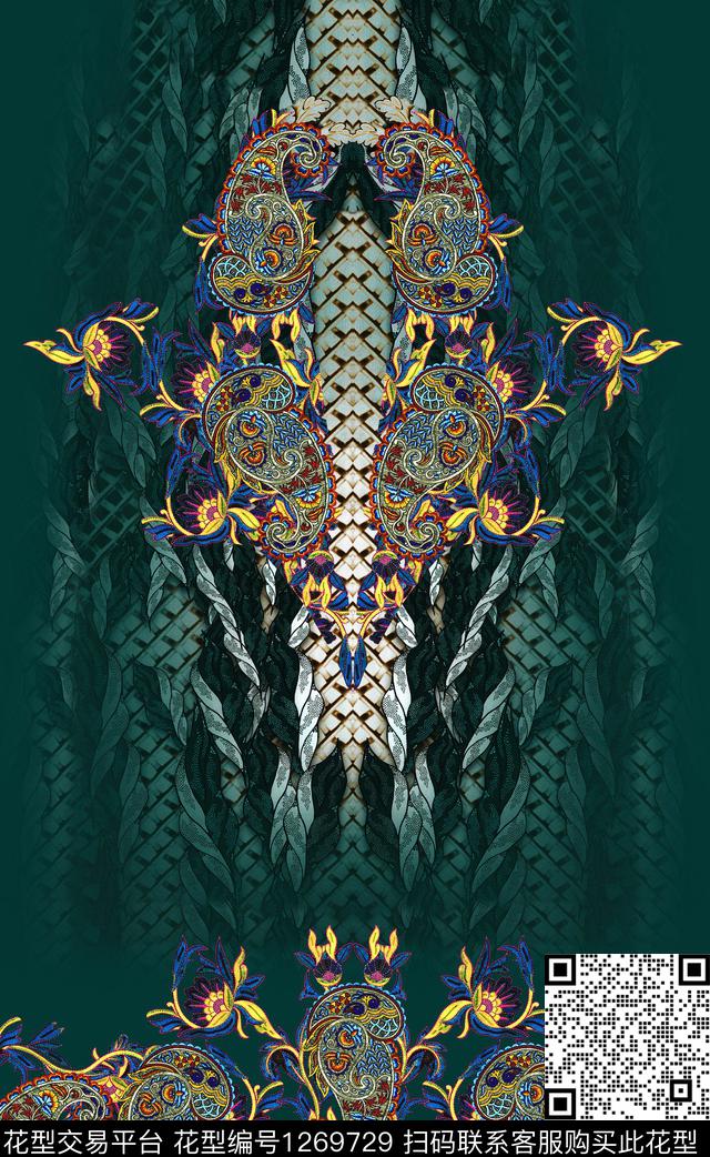 数码华亿平台定位花连衣裙数码印花华亿平台下载（图片编号: 1269729） - 瓦栏（Walan）