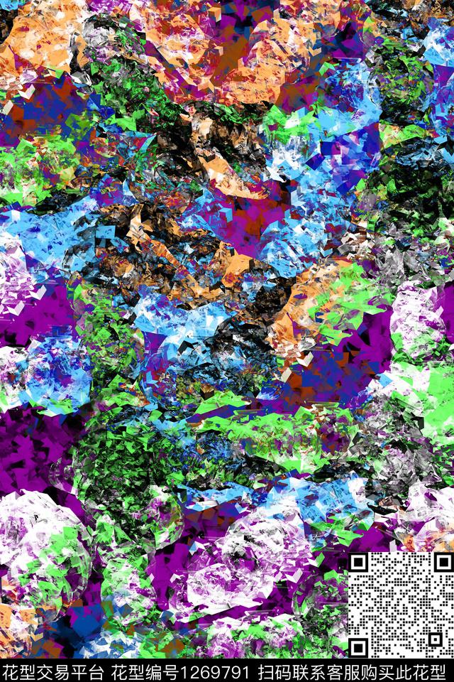 纹理抽象男装肌理数码印花华亿平台下载（图片编号: 1269791） - 瓦栏（Walan）