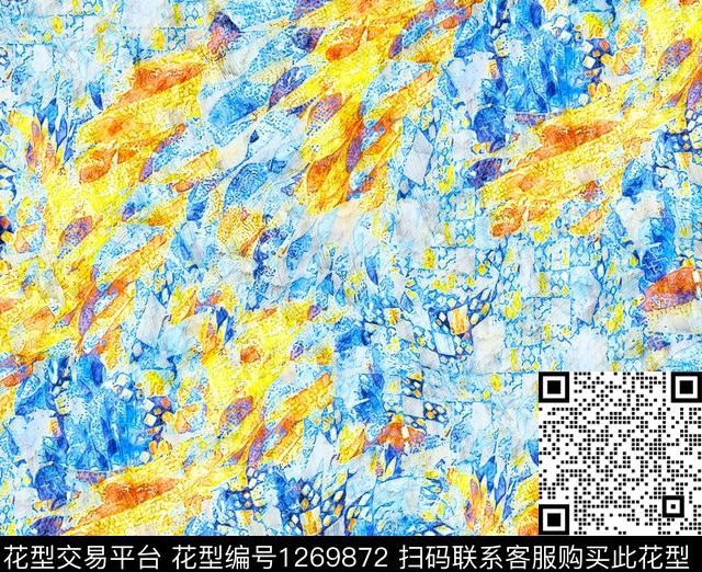 抽象手绘速写草图数码印花华亿平台下载（图片编号: 1269872） - 瓦栏（Walan）