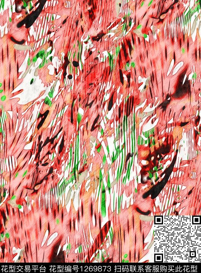 抽象手绘速写草图数码印花华亿平台下载（图片编号: 1269873） - 瓦栏（Walan）
