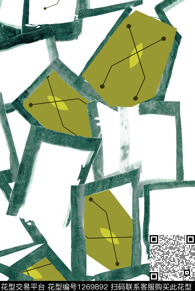几何小清新趣味数码印花华亿平台下载（图片编号: 1269892） - 瓦栏（Walan）