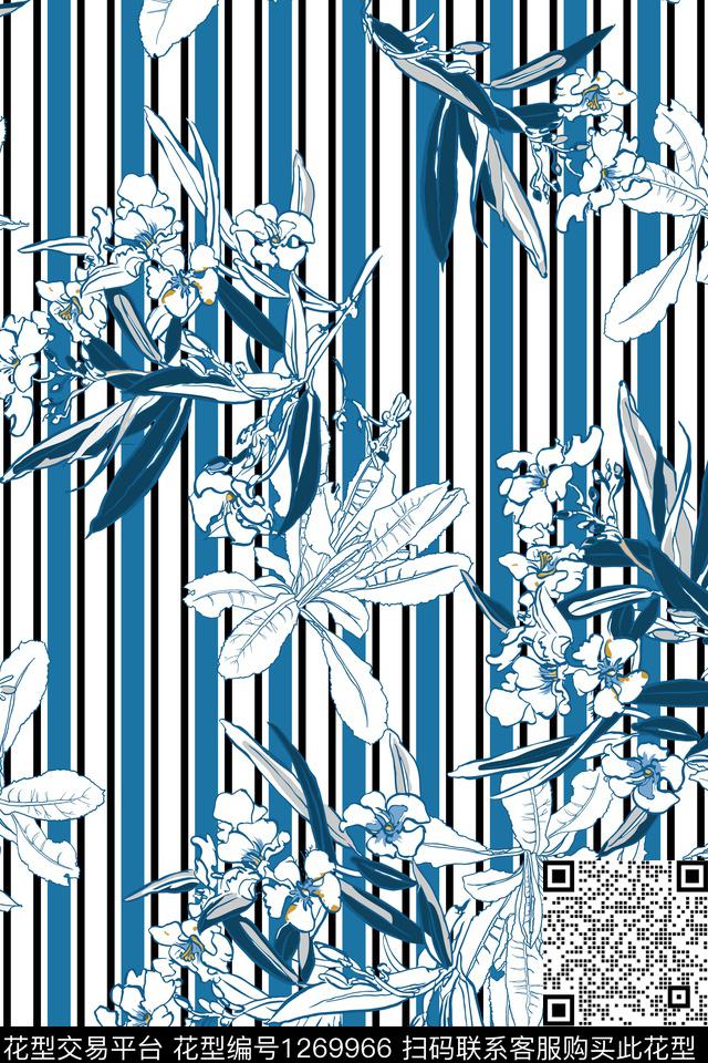 植物中国风国画数码印花华亿平台下载（图片编号: 1269966） - 瓦栏（Walan）
