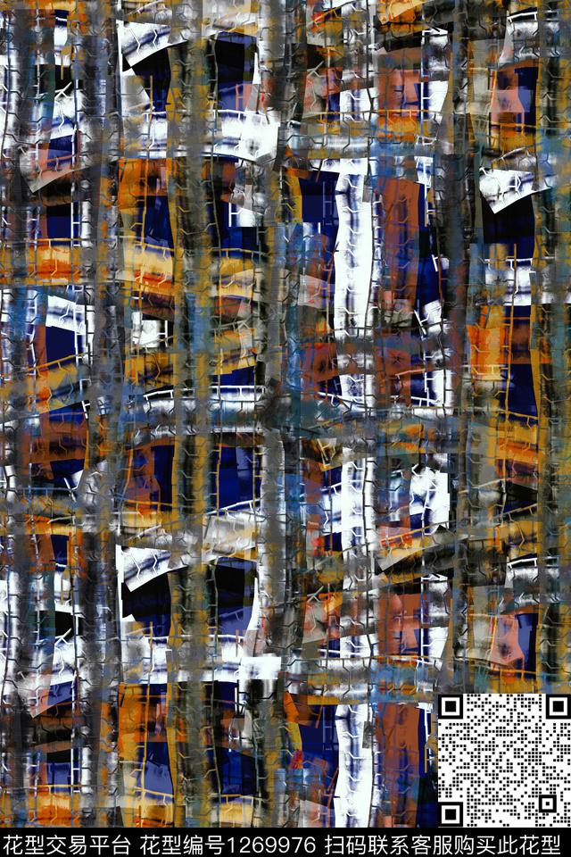 纹理抽象男装大牌风数码印花华亿平台下载（图片编号: 1269976） - 瓦栏（Walan）