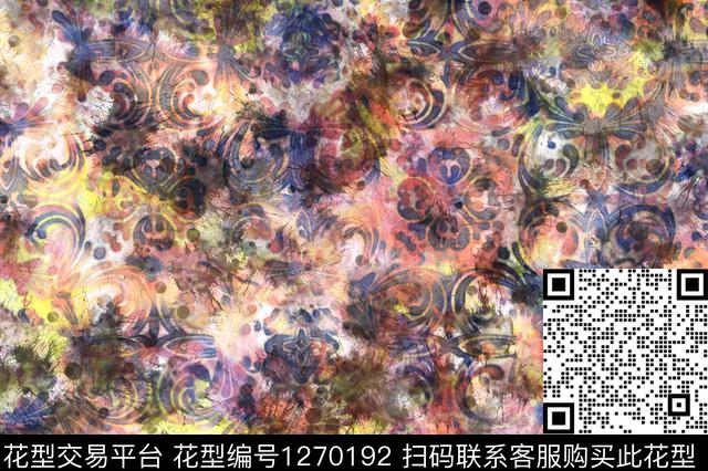 水彩花卉手绘数码印花华亿平台下载（图片编号: 1270192） - 瓦栏（Walan）