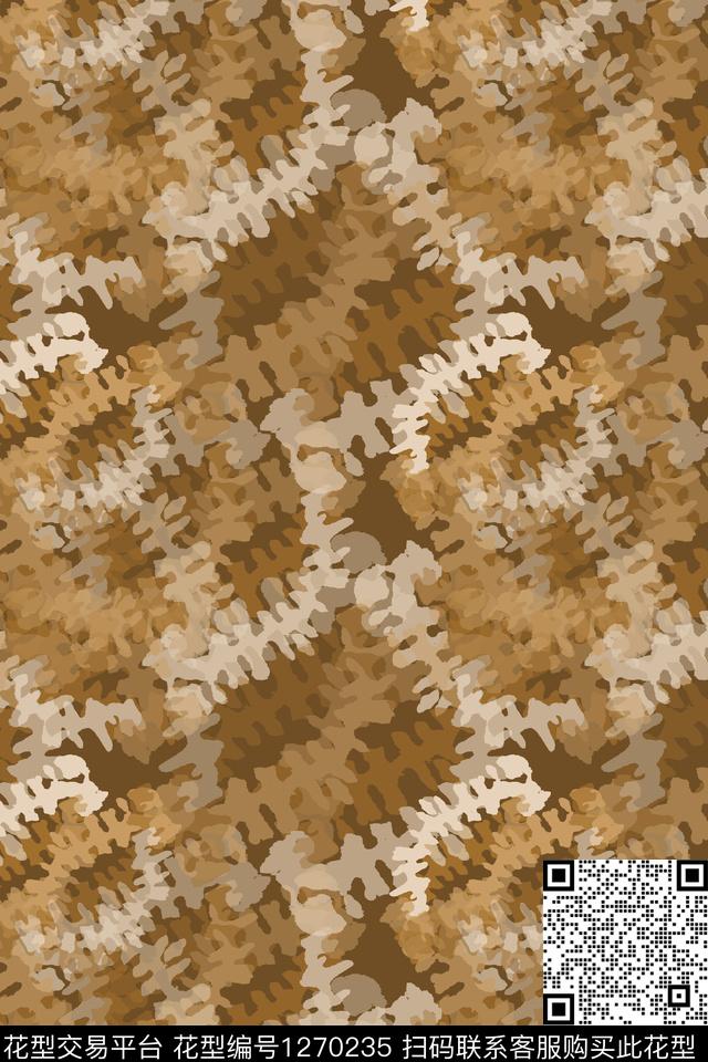 抽象扎染风格男装休闲花卉数码印花华亿平台下载（图片编号: 1270235） - 瓦栏（Walan）