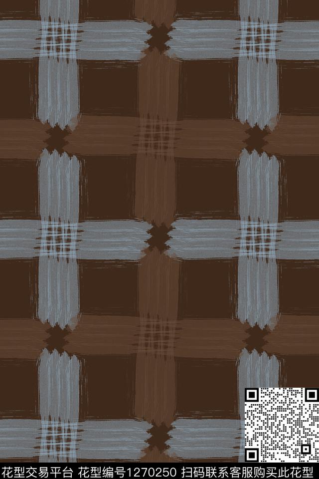 复古男装休闲花卉格子图案数码印花华亿平台下载（图片编号: 1270250） - 瓦栏（Walan）