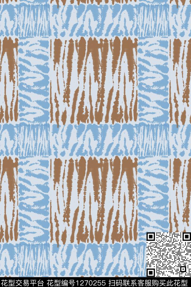 格子混搭男装休闲花卉扎染风格数码印花华亿平台下载（图片编号: 1270255） - 瓦栏（Walan）