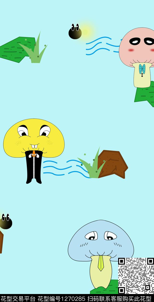 小清新卡通传统印花华亿平台下载（图片编号: 1270285） - 瓦栏（Walan）