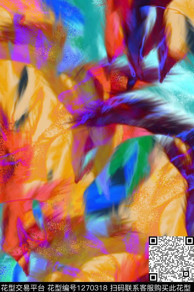 炫彩纹理抽象男装数码印花华亿平台下载（图片编号: 1270318） - 瓦栏（Walan）