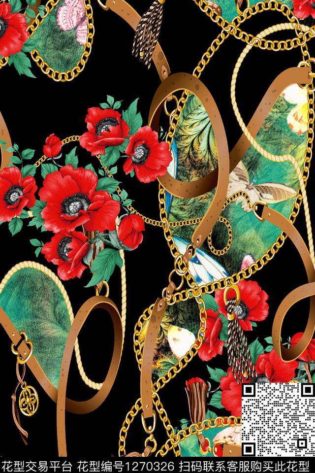 女装花卉大牌风数码印花华亿平台下载（图片编号: 1270326） - 瓦栏（Walan）
