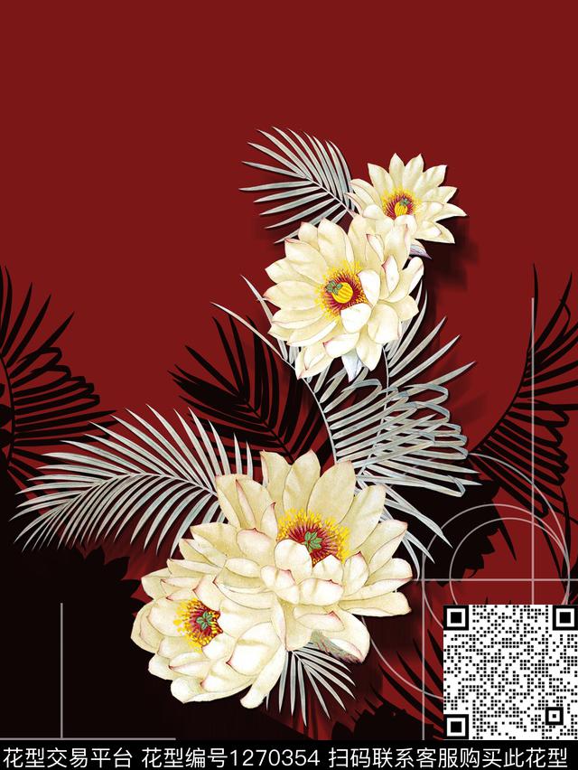 定位花中老年短装数码印花华亿平台下载（图片编号: 1270354） - 瓦栏（Walan）