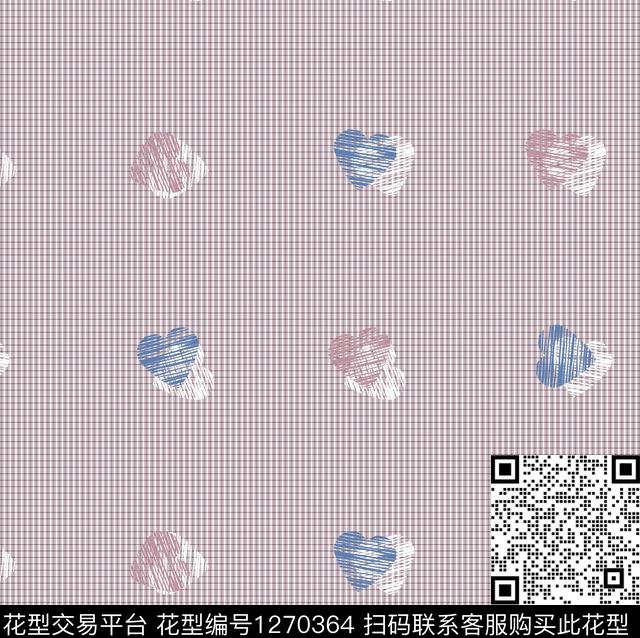 满版散花格子爱心传统印花华亿平台下载（图片编号: 1270364） - 瓦栏（Walan）