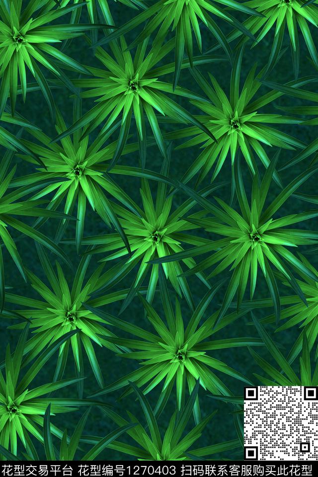 花卉绿植树叶数码印花华亿平台下载（图片编号: 1270403） - 瓦栏（Walan）
