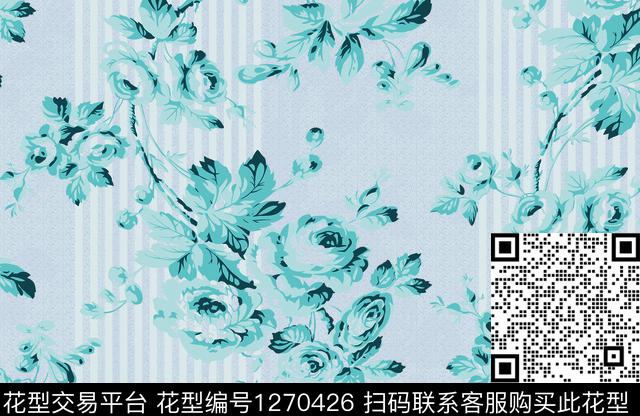 复古花卉大牌风传统印花华亿平台下载（图片编号: 1270426） - 瓦栏（Walan）