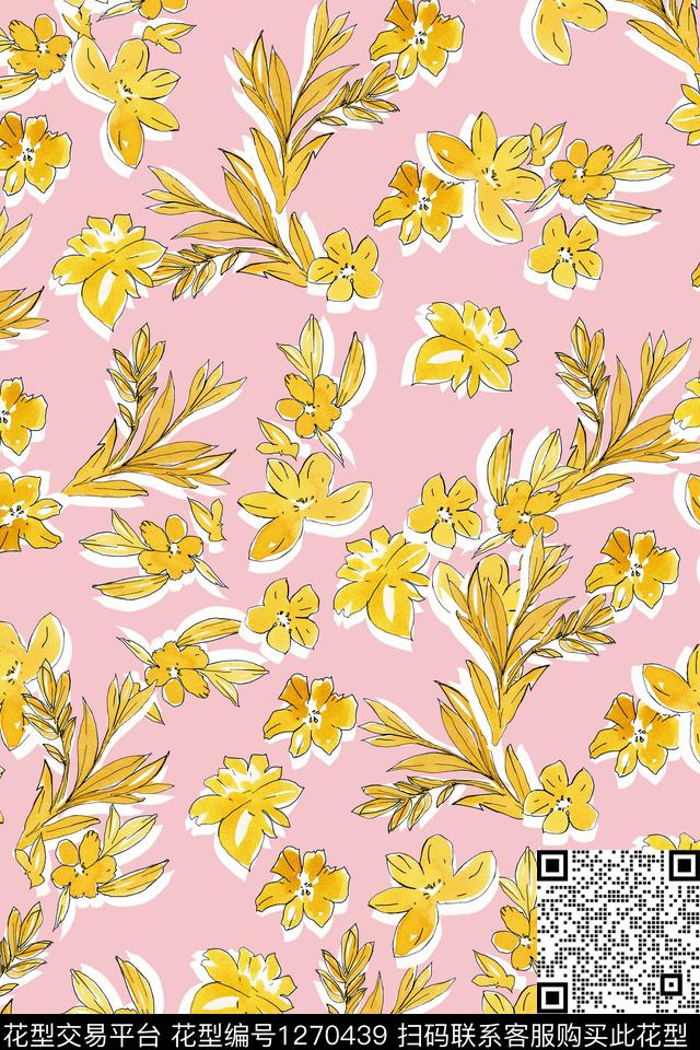 大牌风小清新淑女数码印花华亿平台下载（图片编号: 1270439） - 瓦栏（Walan）