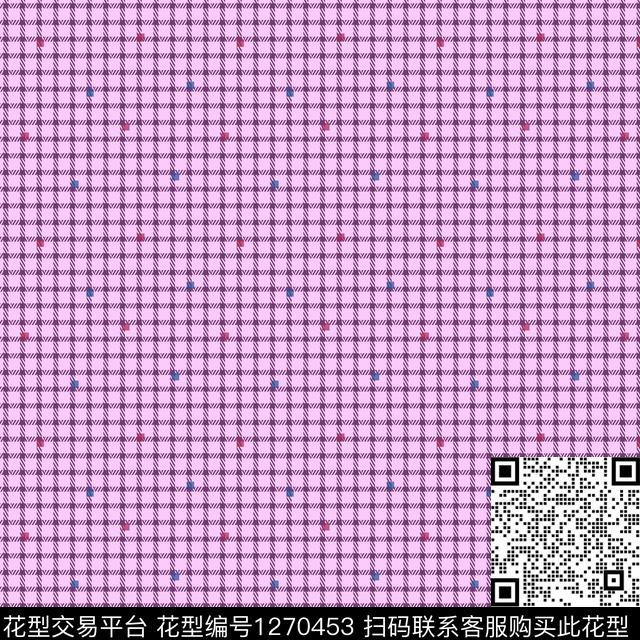 几何格子小碎花数码印花华亿平台下载（图片编号: 1270453） - 瓦栏（Walan）