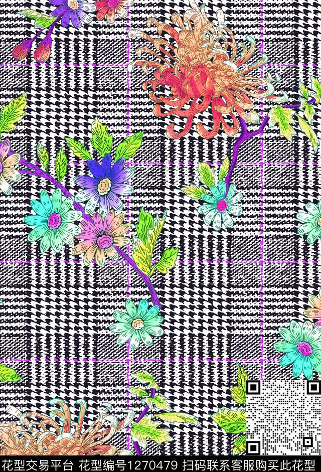 复古数码华亿平台格子数码印花华亿平台下载（图片编号: 1270479） - 瓦栏（Walan）