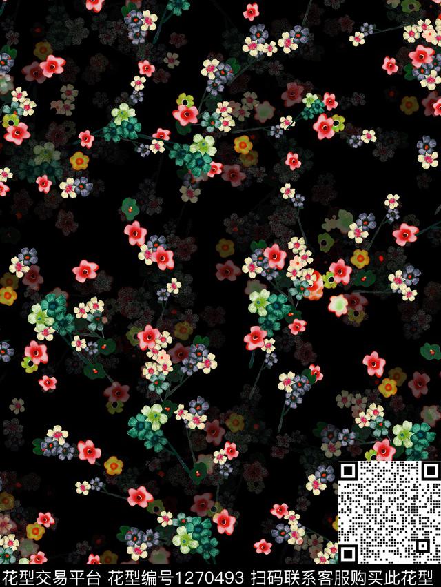 数码华亿平台花卉小碎花数码印花华亿平台下载（图片编号: 1270493） - 瓦栏（Walan）