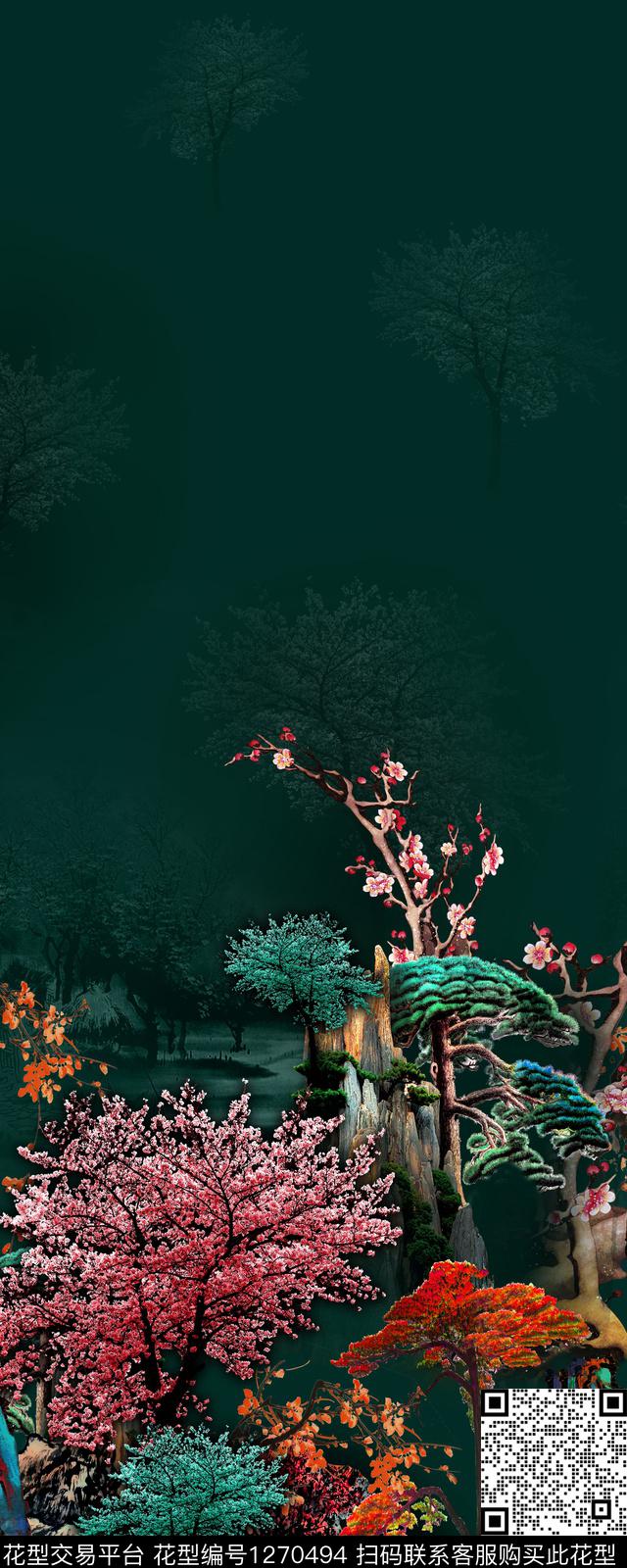 女装定位花数码华亿平台花卉数码印花华亿平台下载（图片编号: 1270494） - 瓦栏（Walan）