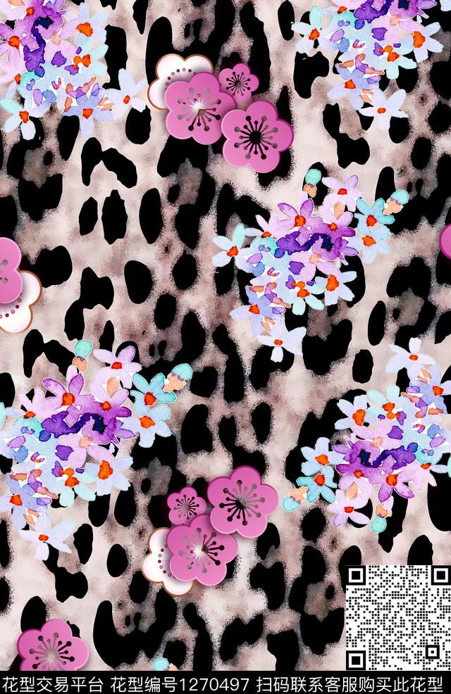 复古数码华亿平台抽象数码印花华亿平台下载（图片编号: 1270497） - 瓦栏（Walan）