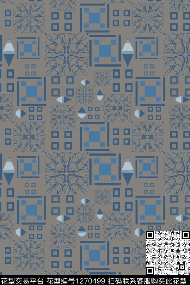 复古男装休闲花卉奢华游牧数码印花华亿平台下载（图片编号: 1270499） - 瓦栏（Walan）