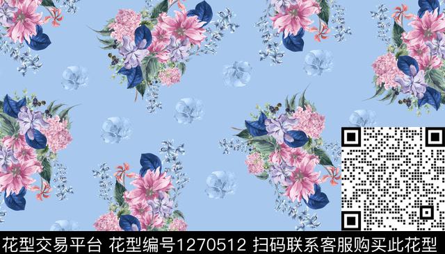 复古数码华亿平台花卉数码印花华亿平台下载（图片编号: 1270512） - 瓦栏（Walan）