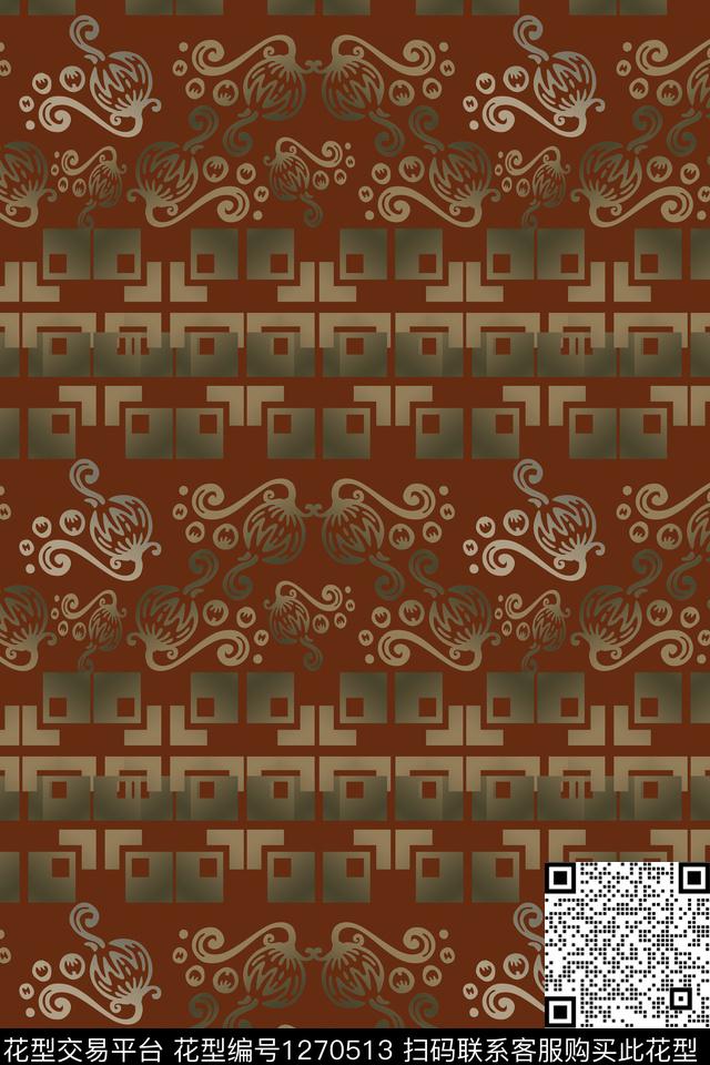 佩斯利图案条纹混搭奢华游牧数码印花华亿平台下载（图片编号: 1270513） - 瓦栏（Walan）
