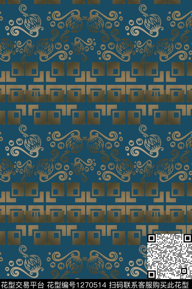 佩斯利图案条纹混搭奢华游牧数码印花华亿平台下载（图片编号: 1270514） - 瓦栏（Walan）