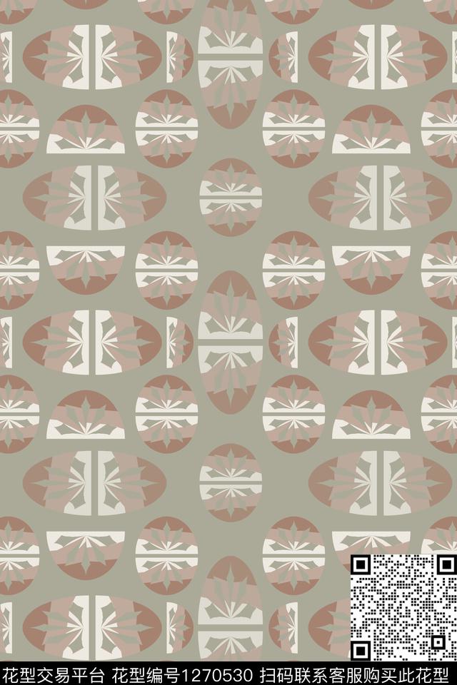 圆圈与波点奢华游牧男装休闲花卉数码印花华亿平台下载（图片编号: 1270530） - 瓦栏（Walan）