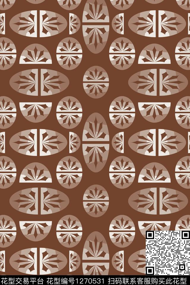 圆圈与波点奢华游牧男装休闲花卉数码印花华亿平台下载（图片编号: 1270531） - 瓦栏（Walan）