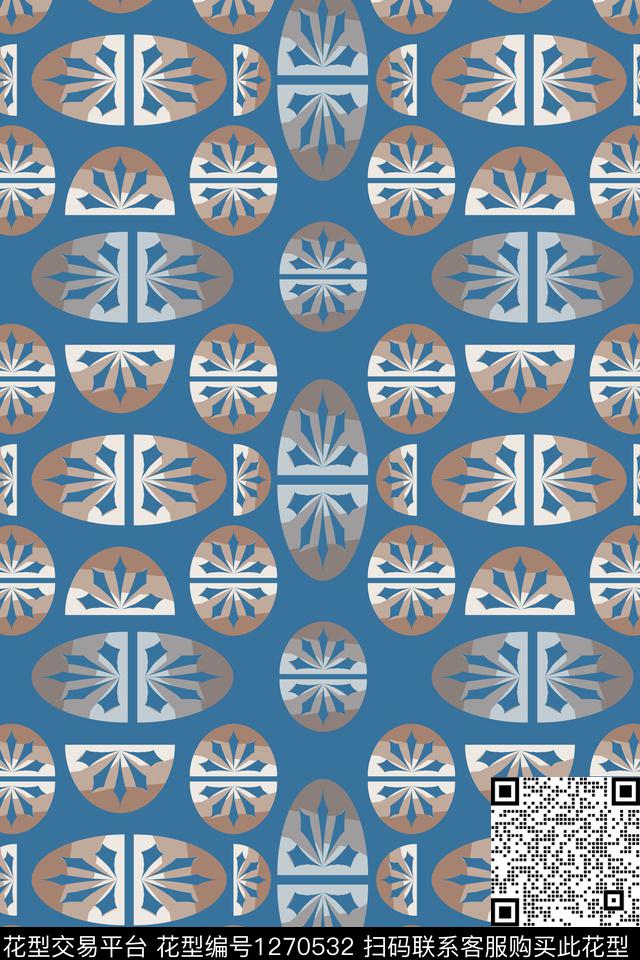 圆圈与波点奢华游牧男装休闲花卉数码印花华亿平台下载（图片编号: 1270532） - 瓦栏（Walan）