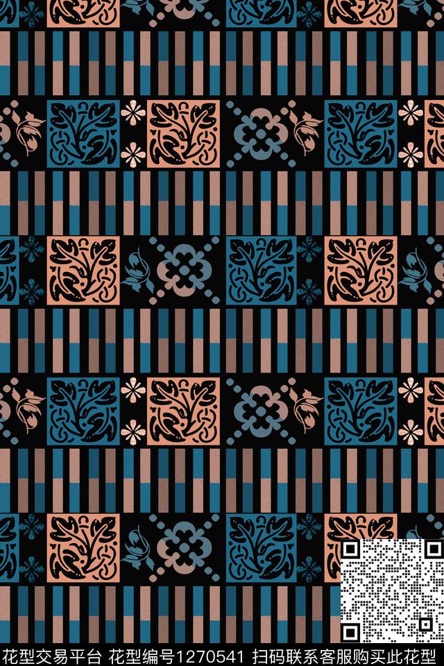 男装休闲花卉几何奢华游牧传统印花华亿平台下载（图片编号: 1270541） - 瓦栏（Walan）